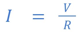 fórmula para la corriente ley de ohm